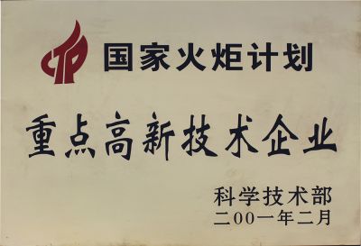 火炬計(jì)劃重點(diǎn)高新技術(shù)企業(yè)1